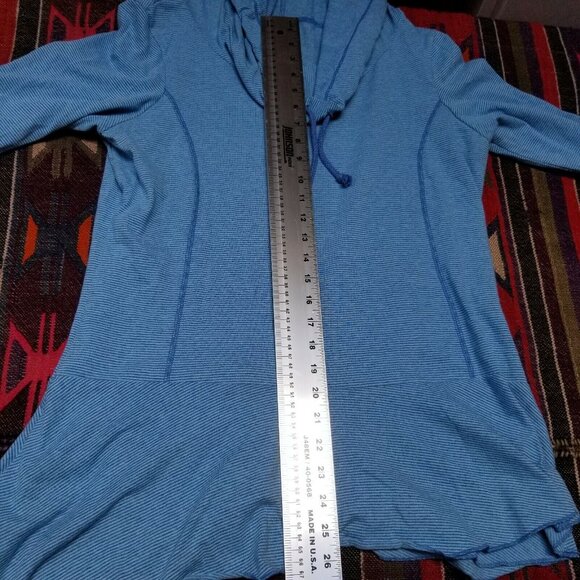 Lur. Fashion for Change Women's Medium Hoodie Sweatshirt Blue Striped Jacket - Picture 3 of 5